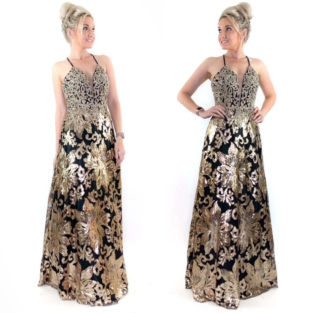 Gold Sparkly Prom Dress - Picture 3 of 8